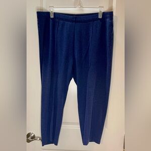 Rebecca Malone Deep Blue Pull-on Soft Cropped Knit Pants Size 3X